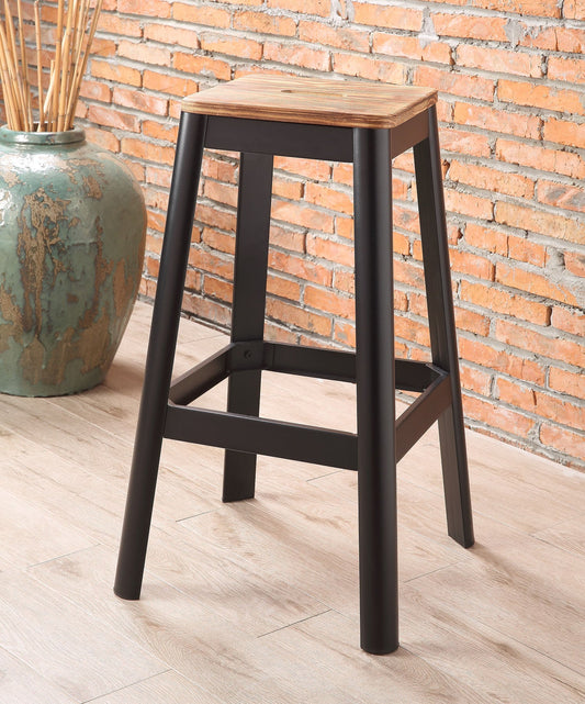 Jacotte Natural & Black Bar Stool (1Pc) - ATL FURNITURE