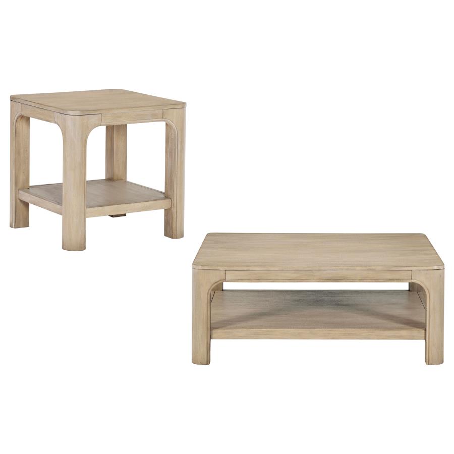 Solano 2-Piece Square Coffee Table Set Weathered Mango
