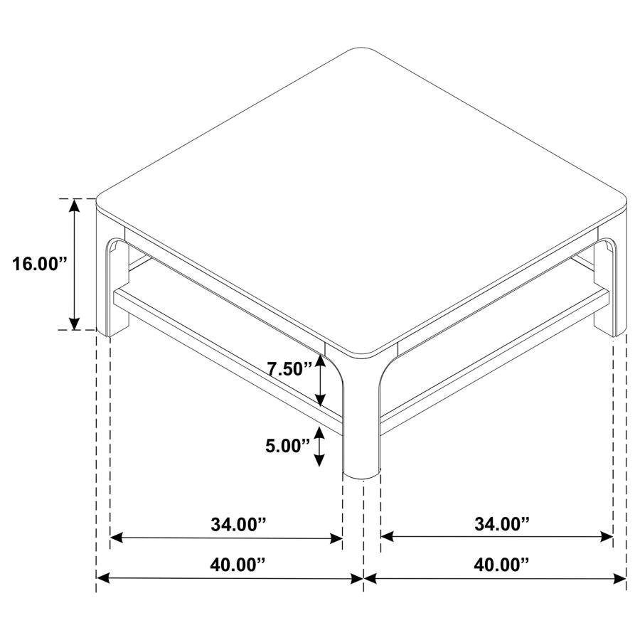 Solano 2-Piece Square Coffee Table Set Weathered Mango
