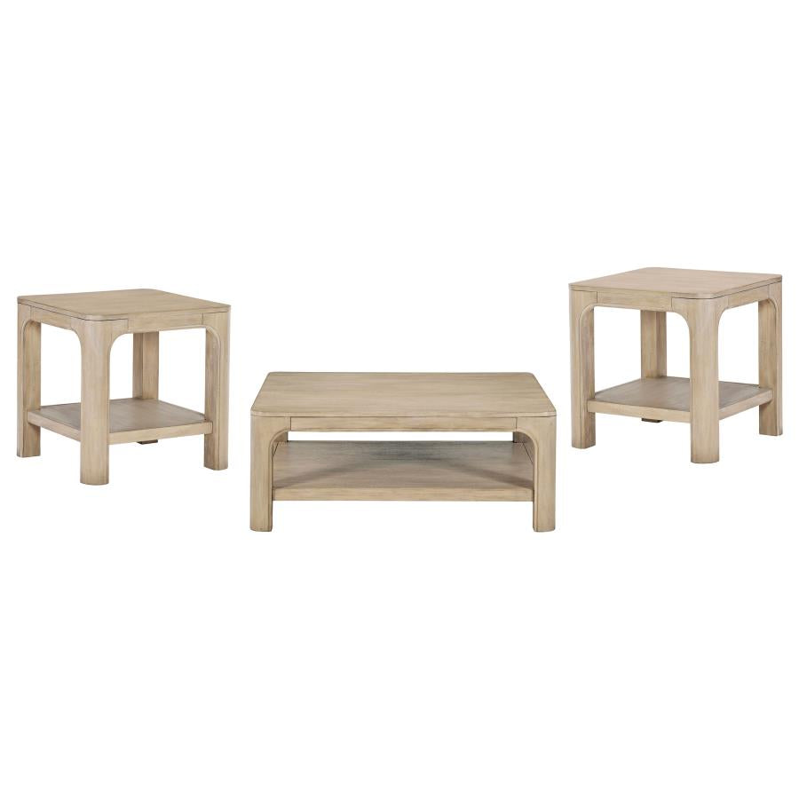 Solano 3-Piece Square Coffee Table Set Weathered Mango