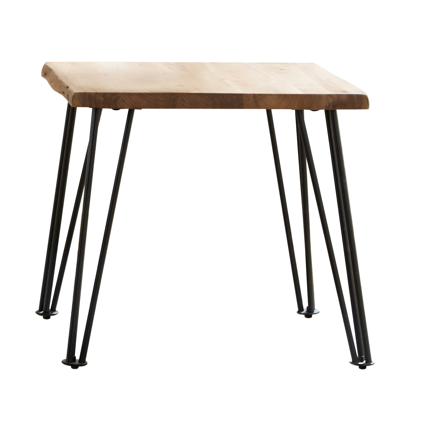 Zander End Table with Hairpin Leg Natural and Matte Black