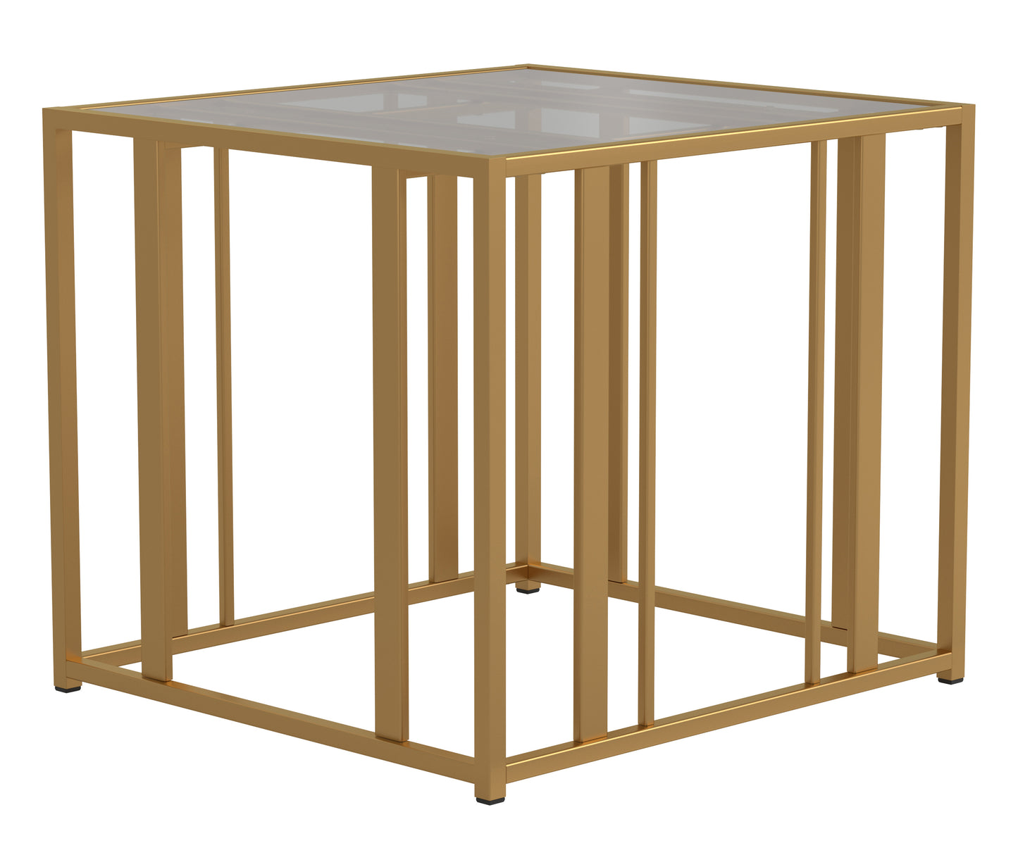 Adri Metal Frame End Table Matte Brass