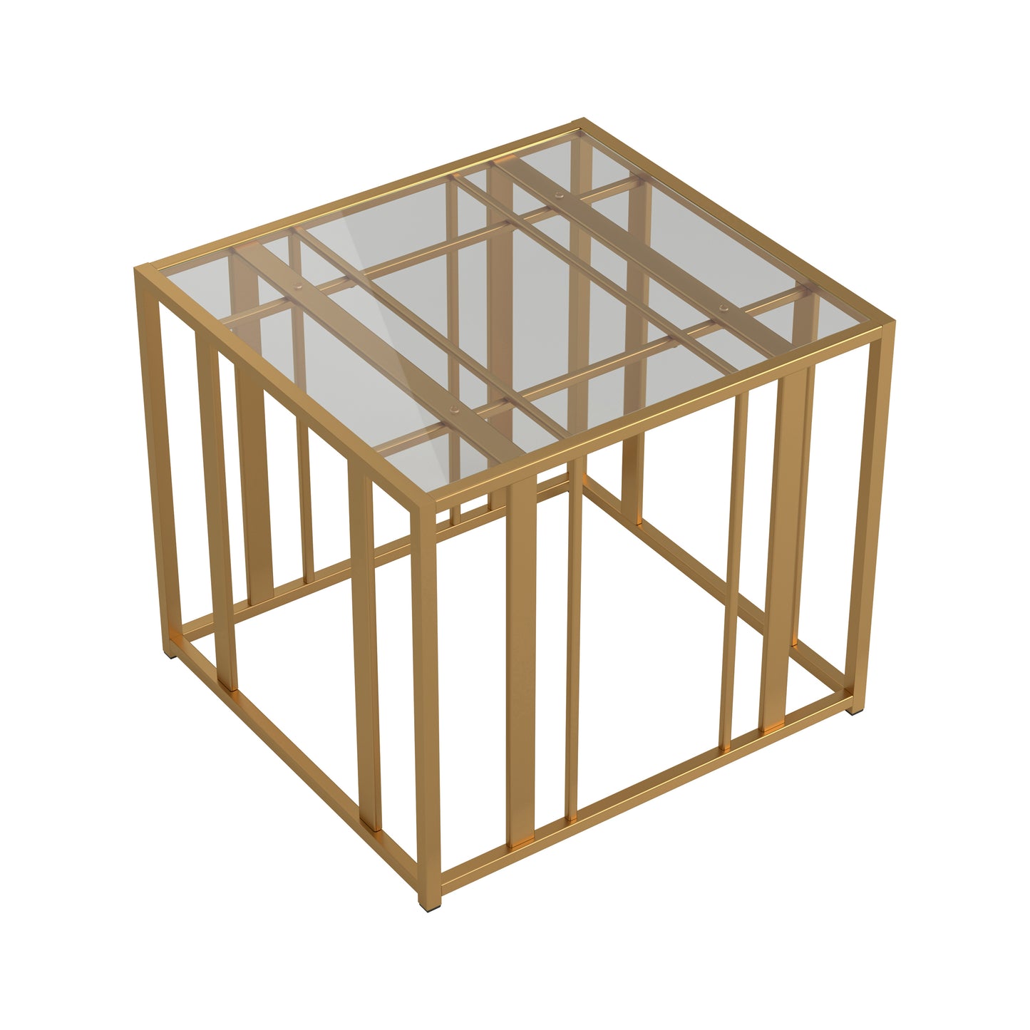 Adri Metal Frame End Table Matte Brass