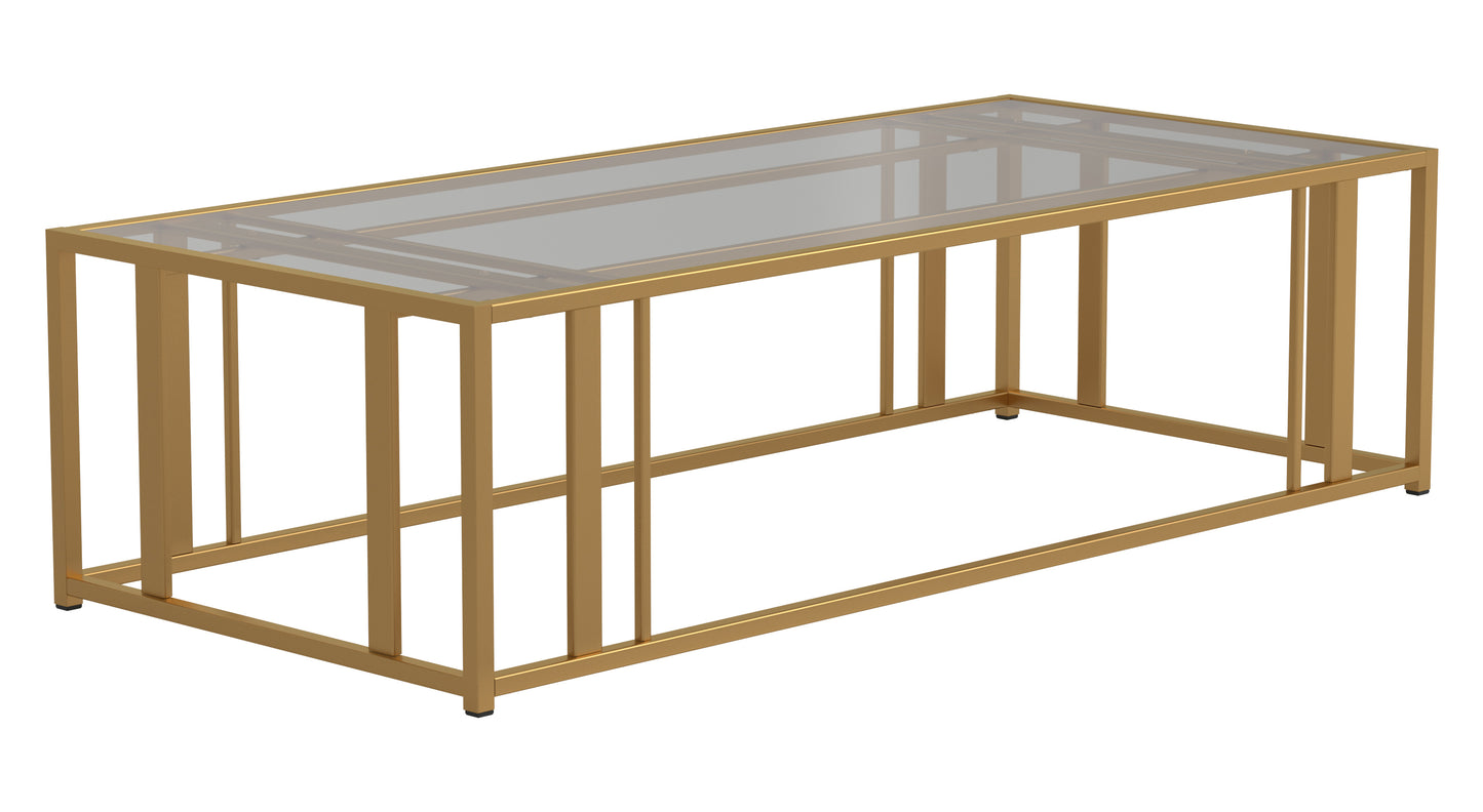 Adri Metal Frame Coffee Table Matte Brass