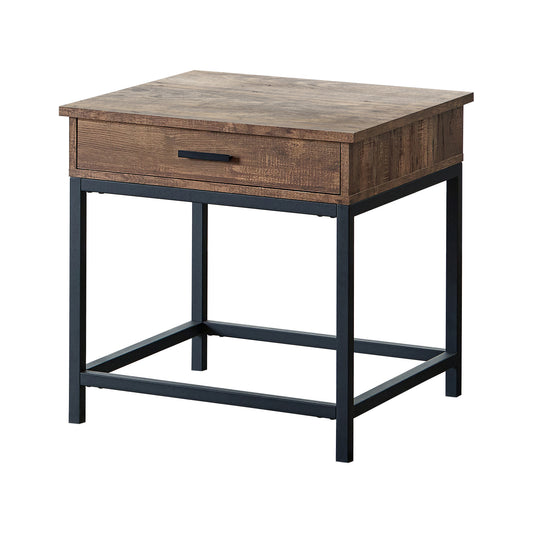 Byers 1-drawer Square Engineered Wood End Table Brown Oak