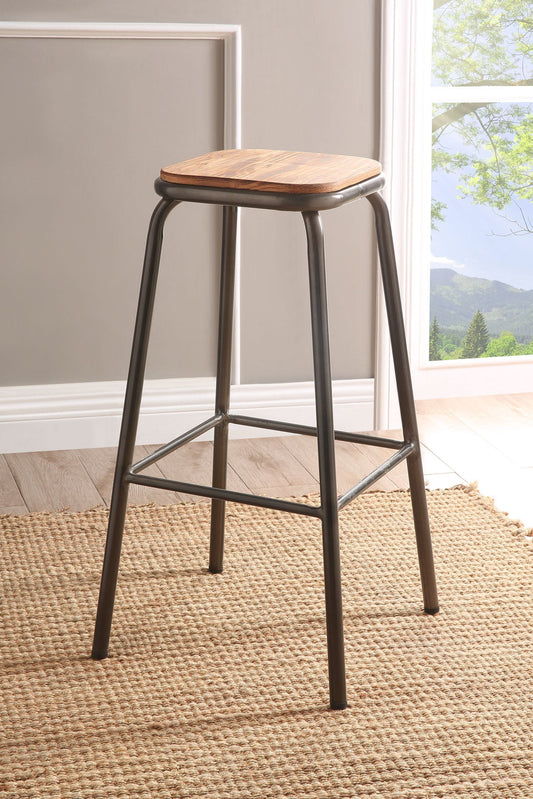 Scarus Natural & Gunmetal Bar Stool - ATL FURNITURE