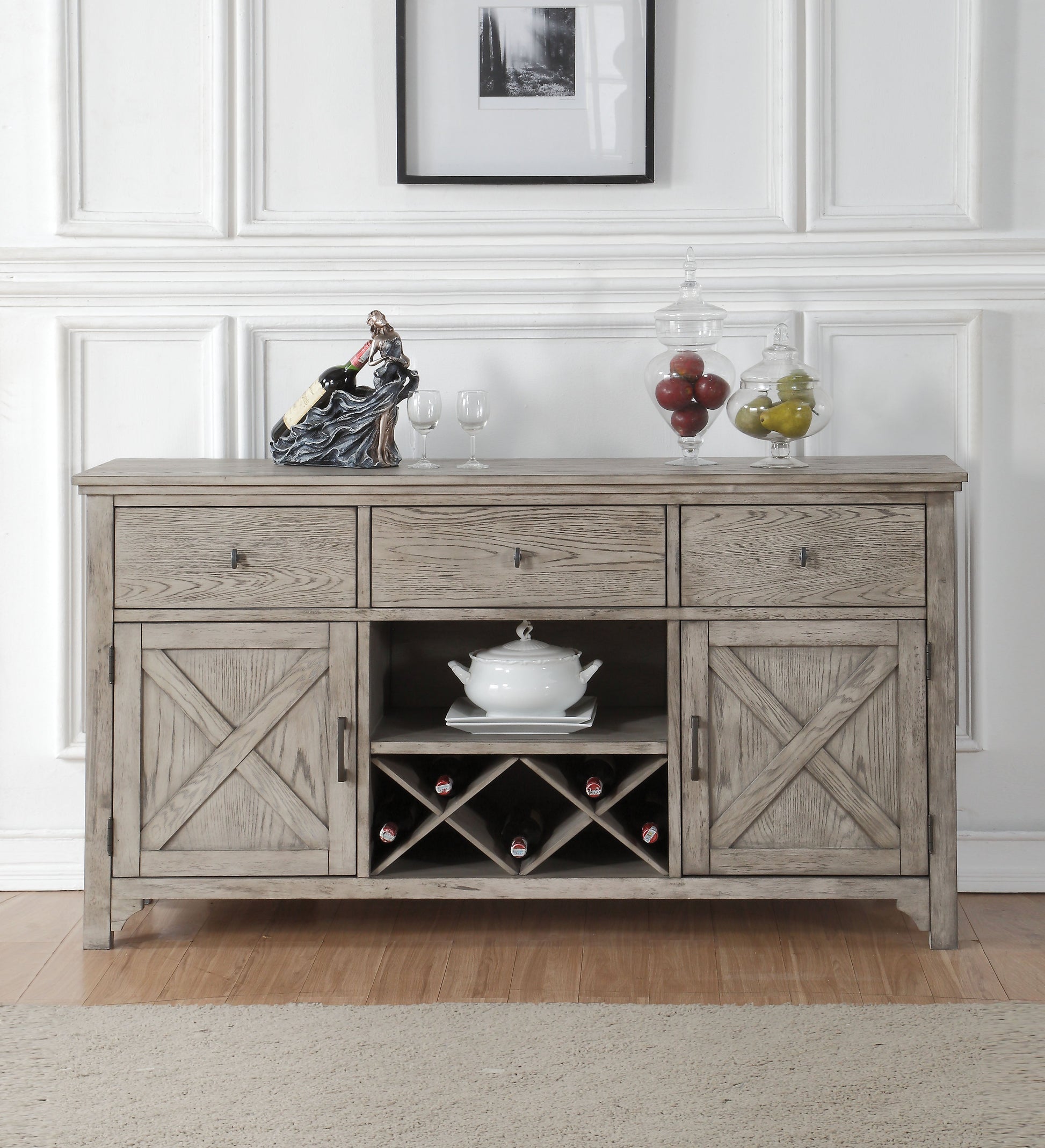 Rocky Gray Oak Server - ATL FURNITURE