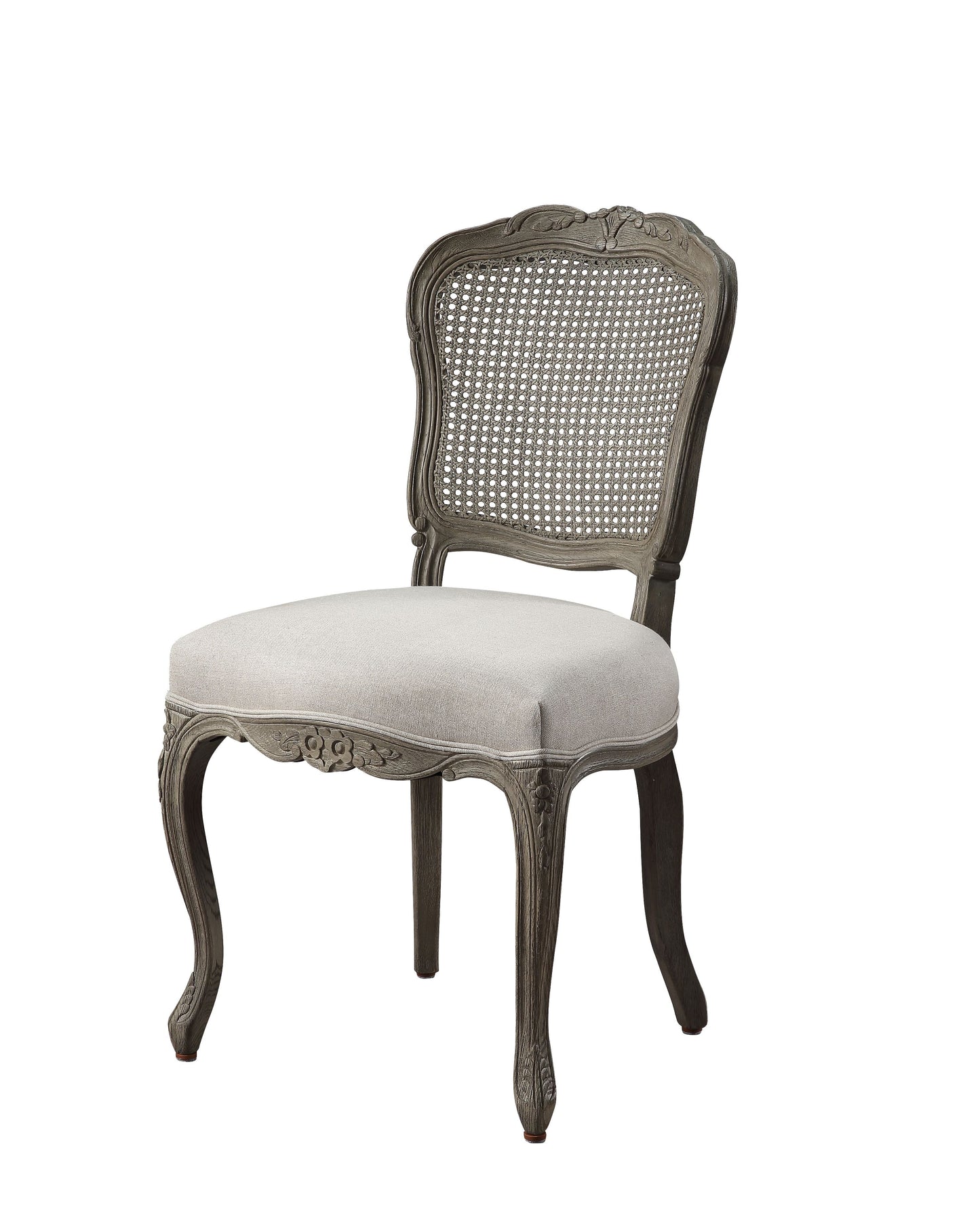 Ruby Linen & Rustic Gray Oak Side Chair - ATL FURNITURE