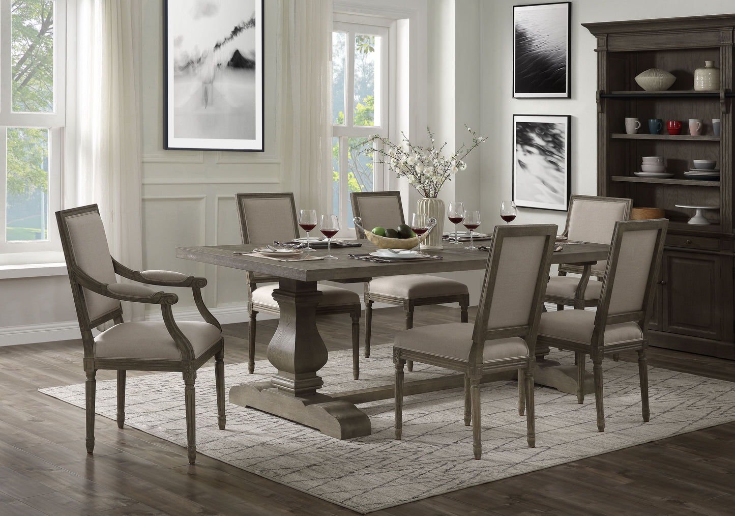 Ruby Rustic Gray Oak Dining Table - ATL FURNITURE