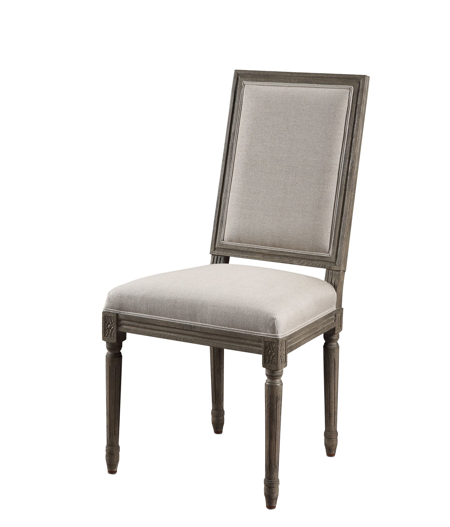 Ruby Linen & Rustic Gray Oak Side Chair - ATL FURNITURE