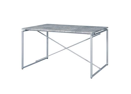 Jurgen Faux Concrete & Silver Dining Table - ATL FURNITURE