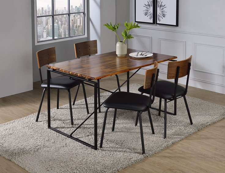 Jurgen Oak & Black Dining Table - ATL FURNITURE