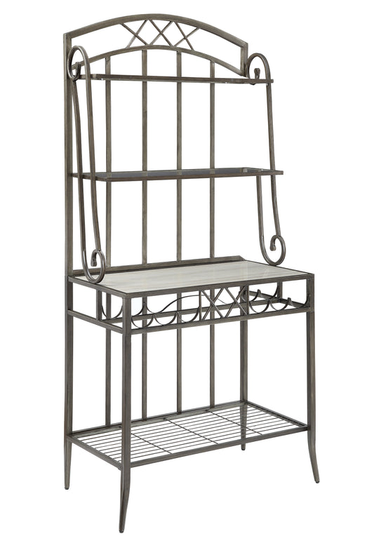 Aldric Faux Marble & Antique Baker's Rack - ATL FURNITURE