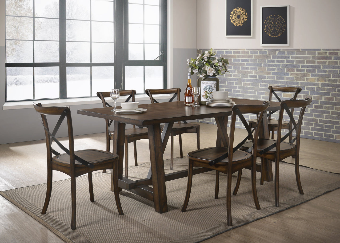 Kaelyn Dark Oak Dining Table - ATL FURNITURE