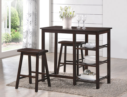 Nyssa Walnut Counter Height Set (3Pc Pk) - ATL FURNITURE