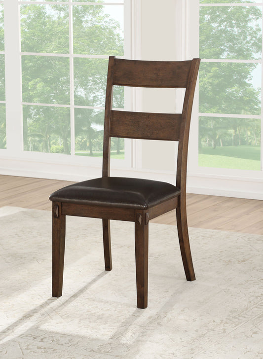 Nabirye PU & Dark Oak Side Chair - ATL FURNITURE