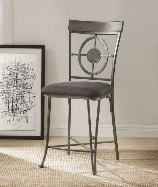 Landis Fabric & Gunmetal Counter Height Chair - ATL FURNITURE