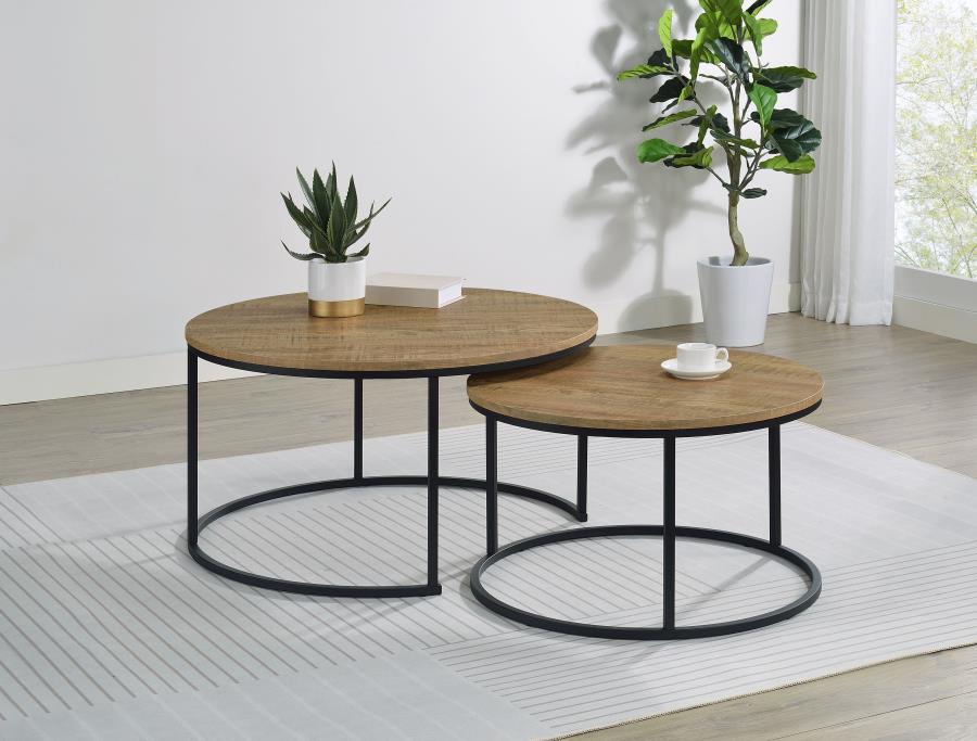 Lainey 2-Piece Round Nesting Coffee Table Mango
