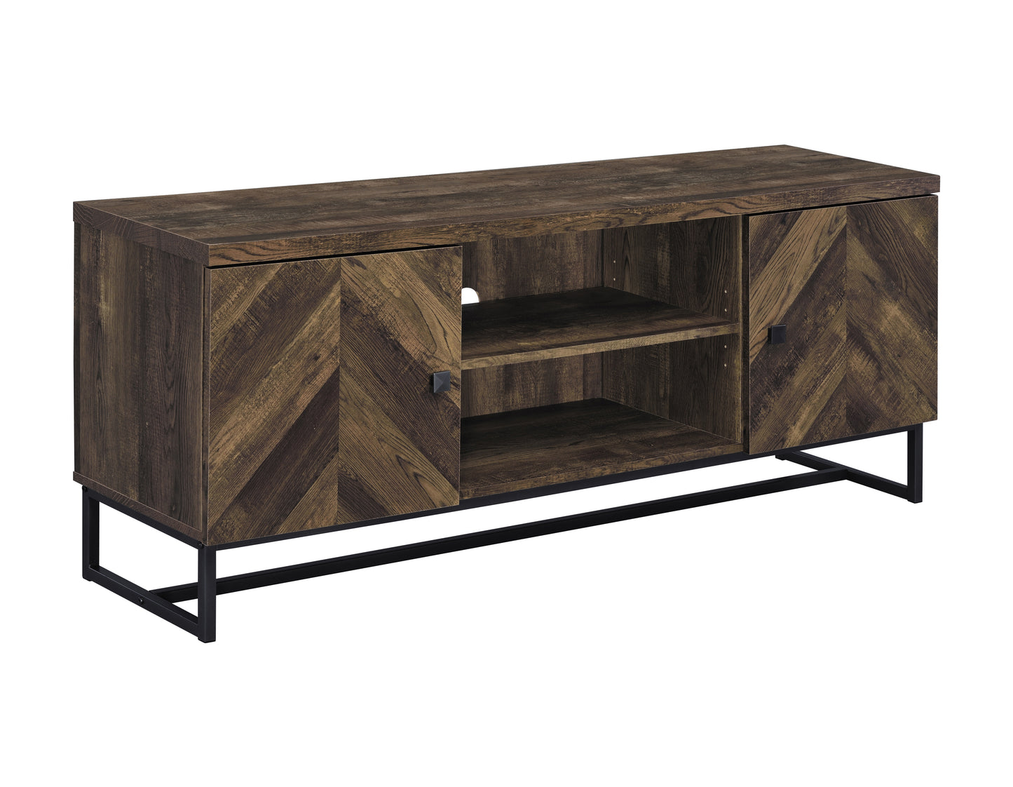 Myles 2-door Engineered Wood 60" TV Stand Rustic Oak