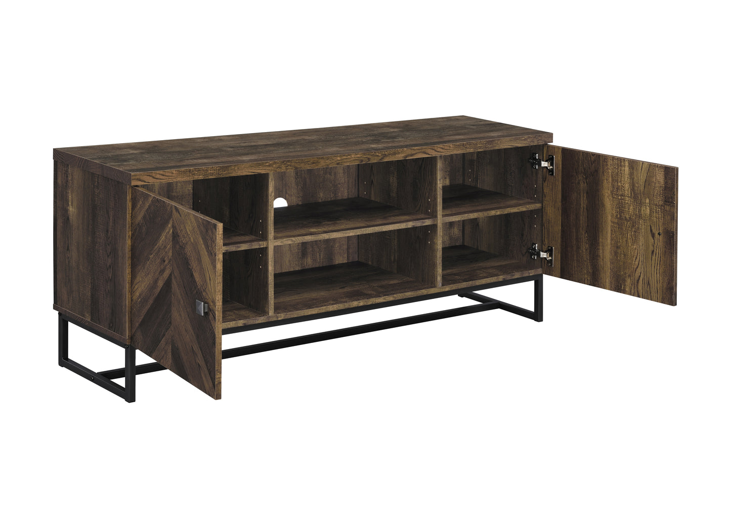 Myles 2-door Engineered Wood 60" TV Stand Rustic Oak