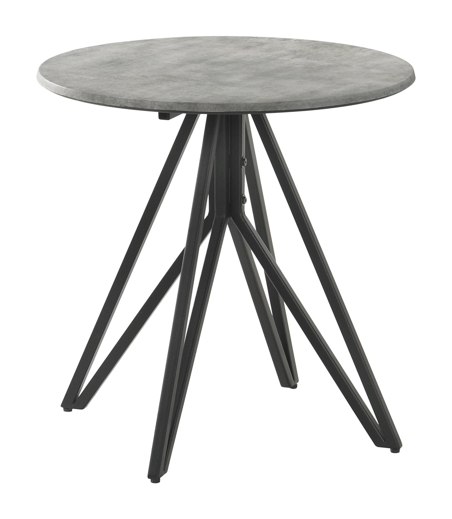 Hadi Round SmartTop Side End Table Cement and Gunmetal