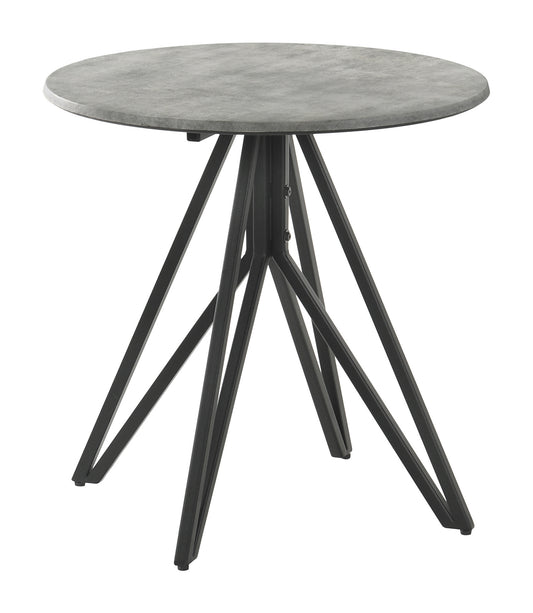 Hadi Round SmartTop Side End Table Cement and Gunmetal