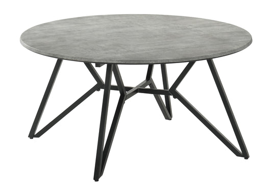 Hadi Round SmartTop Coffee Table Cement and Gunmetal