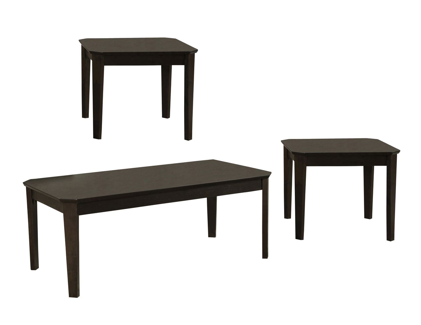 Amaro 3-piece Coffee and End Table Set Dark Brown