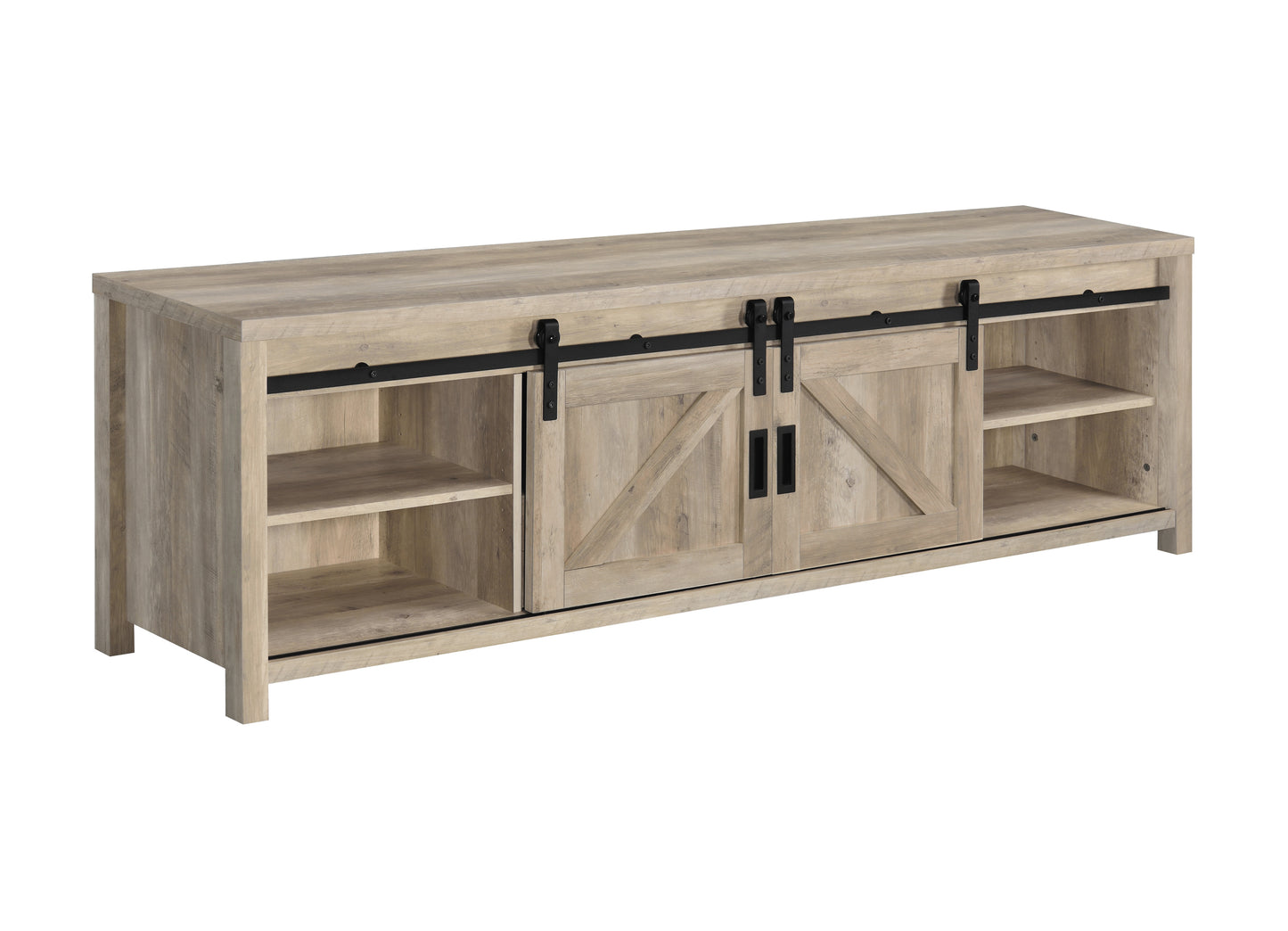 Madra 2-door Engineered Wood 79" TV Stand Distressed Pine