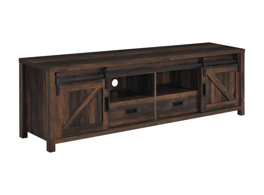 Madra 2-door Engineered Wood 79" TV Stand Dark Pine