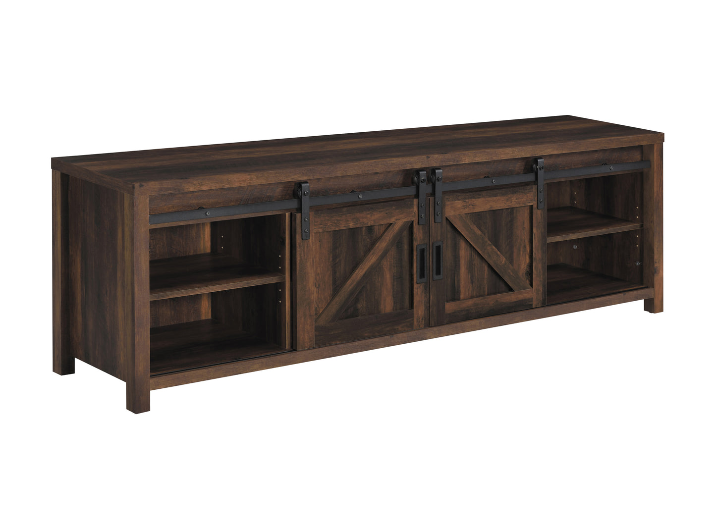 Madra 2-door Engineered Wood 79" TV Stand Dark Pine