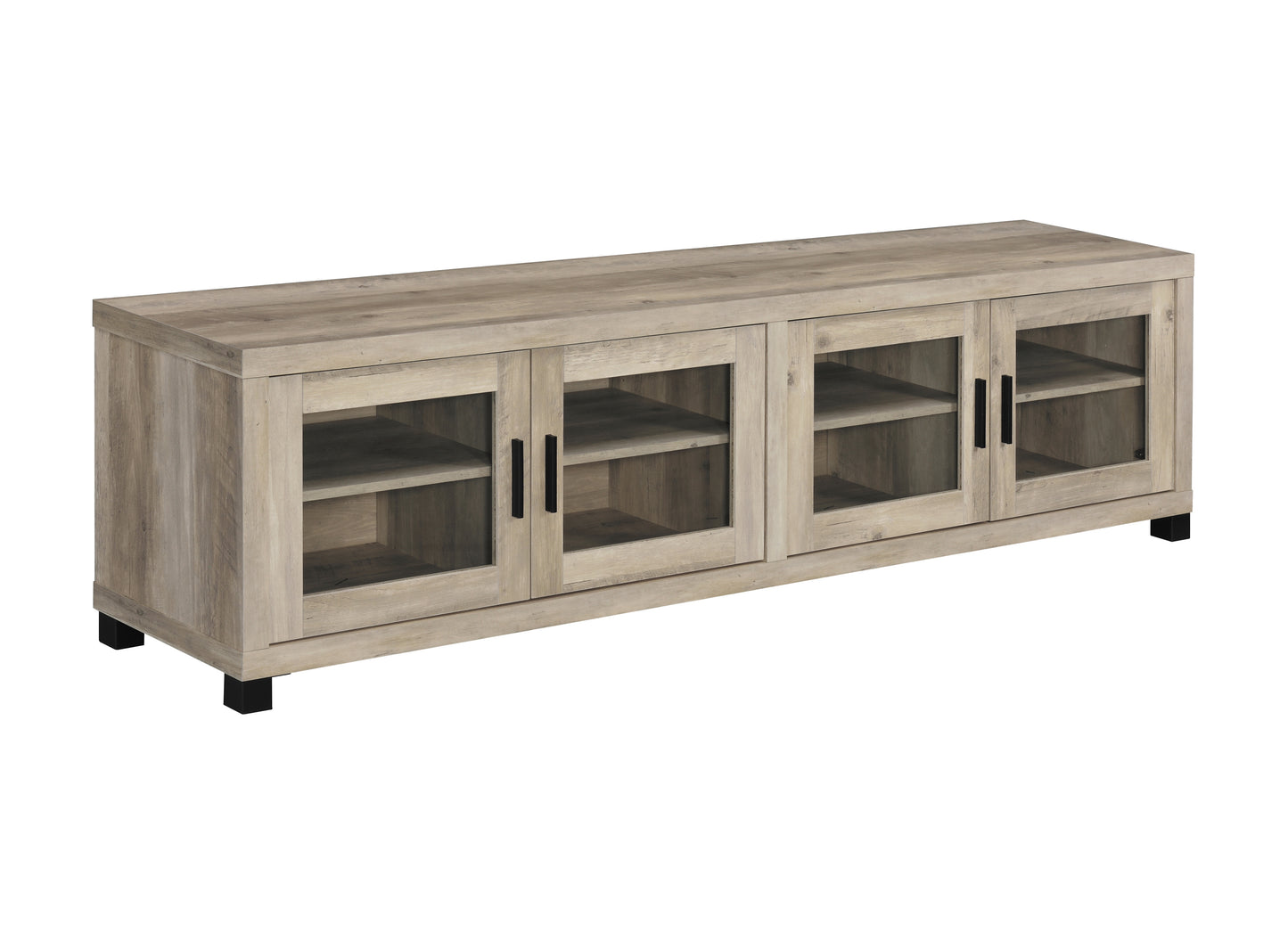 Sachin 4-door Engineered Wood 79" TV Stand Distressed Pine