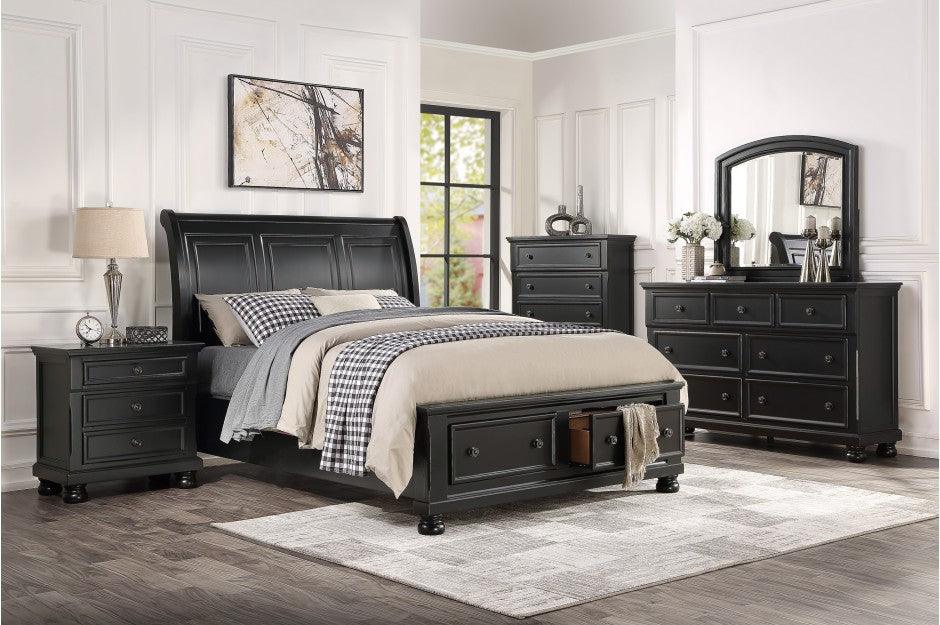 Homelegance - Laurelin 6 Piece Eastern King Platform With Storage Bedroom Set In Black - 1714Kbk-1Ek-6Set - ATL FURNITURE