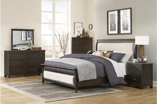 Homelegance - Hebron 6 Piece Eastern King Bedroom Set In Dark Cherry - 1923Nbk-1Ek-6Set - ATL FURNITURE