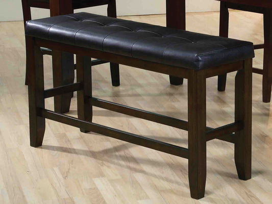 Urbana Black PU & Espresso Counter Height Bench - ATL FURNITURE