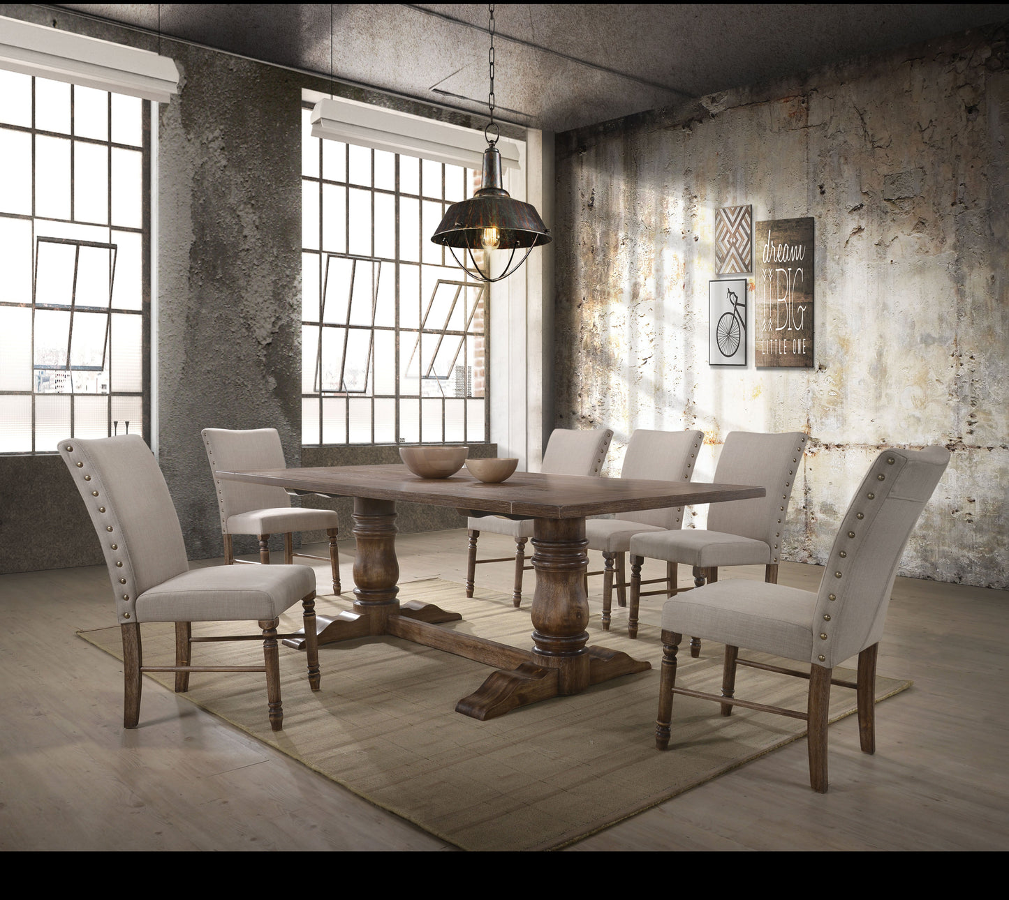 Leventis Weathered Oak Dining Table - ATL FURNITURE