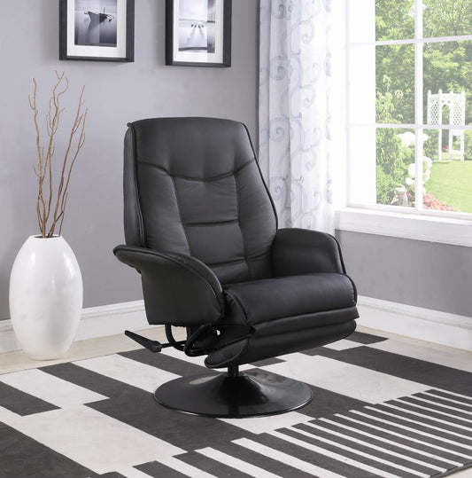 Berri Contemporary Black Swivel Recliner - ATL FURNITURE