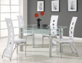 Metro Dining TableSet ; White - ATL FURNITURE