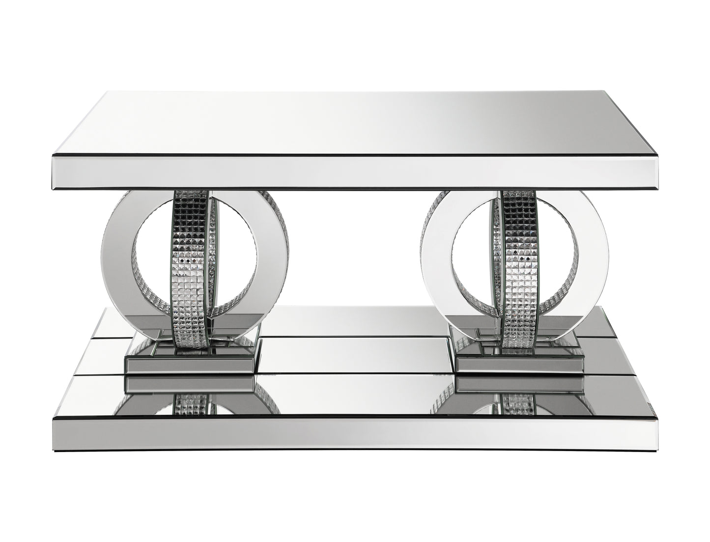 Breena Rectangular Mirrored Acrylic Coffee Table Silver