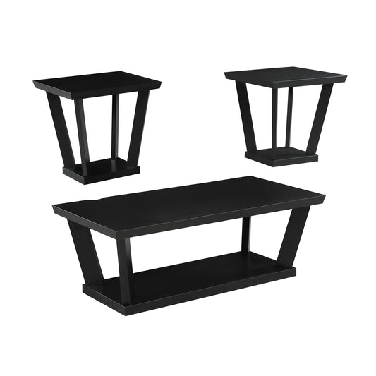 Aminta 3-piece Coffee and End Table Set Black