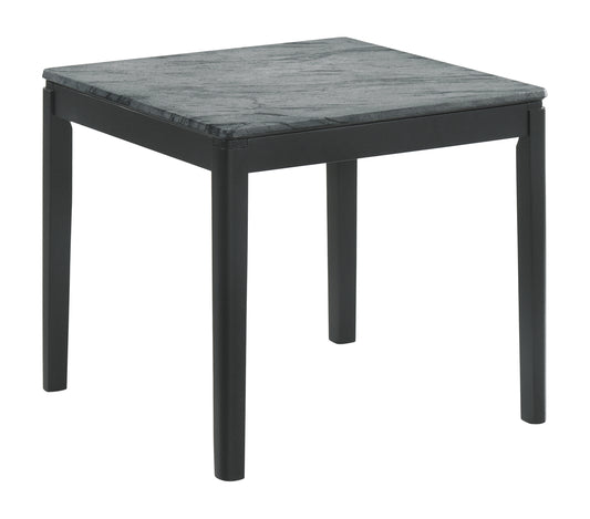 Mozzi Square Faux Marble Side End Table Grey and Black