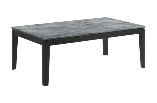 Mozzi Rectangular Faux Marble Coffee Table Grey and Black