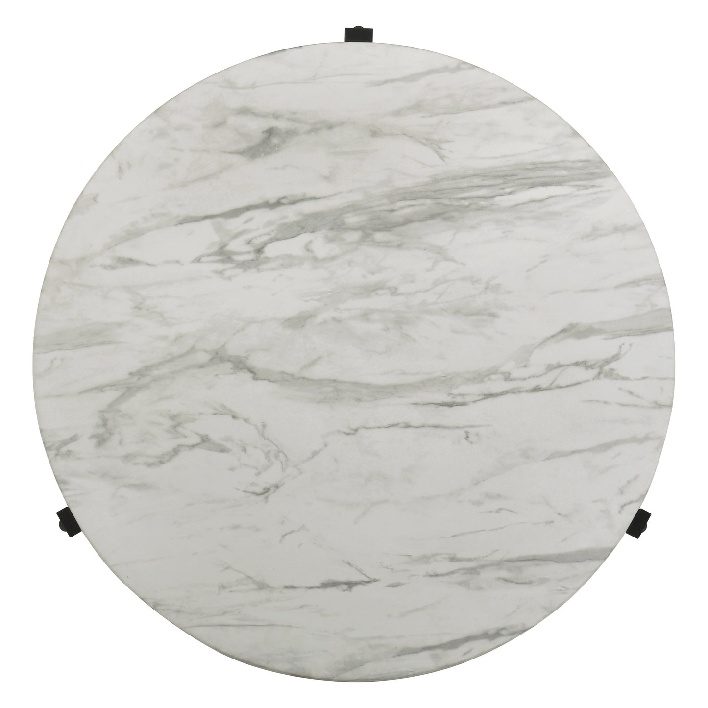 Tandi Round Faux Marble Side End Table White and Black