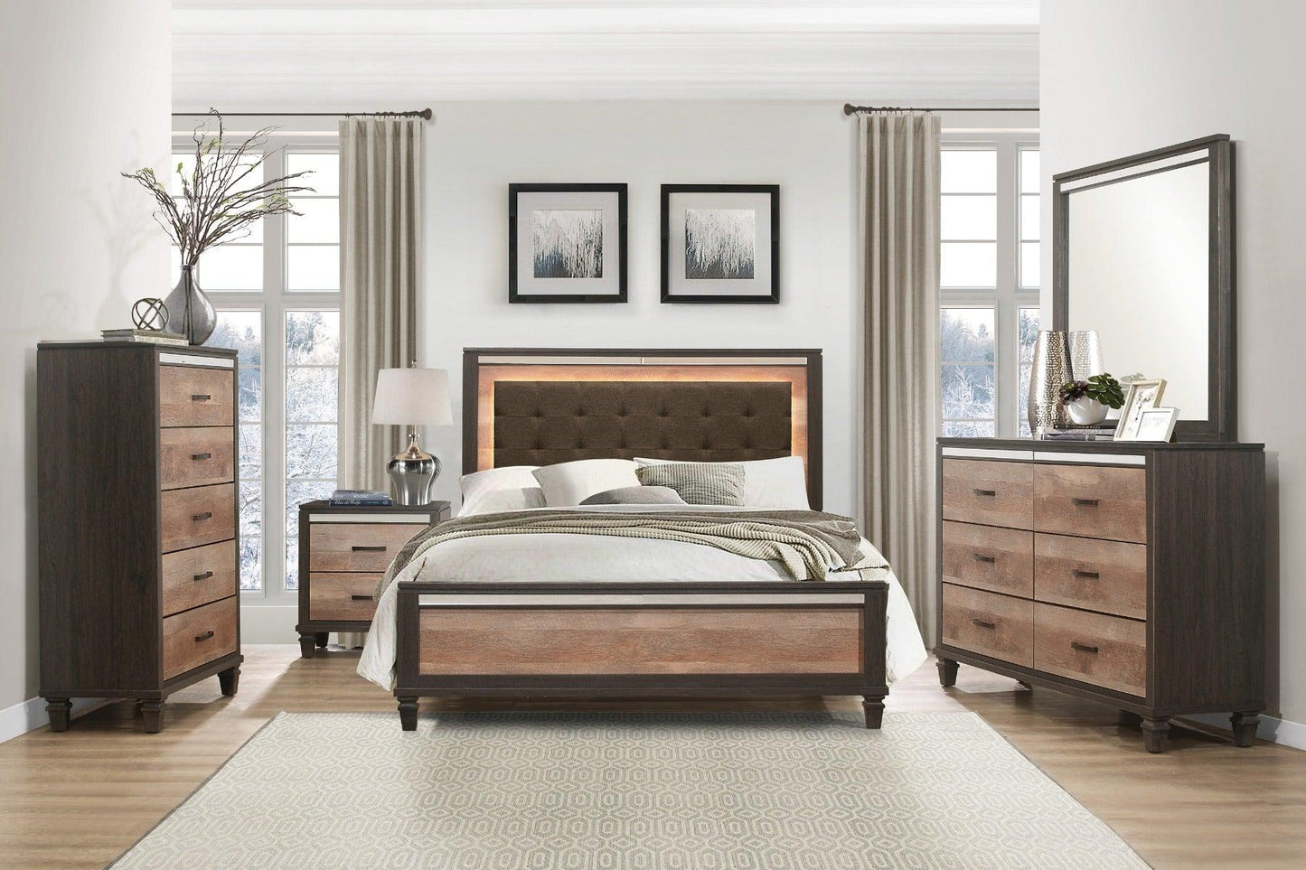 Homelegance - Danridge 5 Piece Queen Bedroom Set In Brown - 1518-1-5Set - ATL FURNITURE