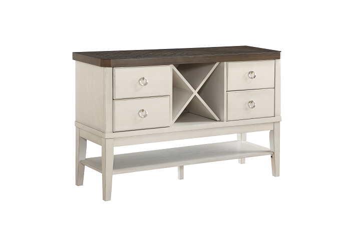 Kayley Antique White & Dark Oak Server - ATL FURNITURE