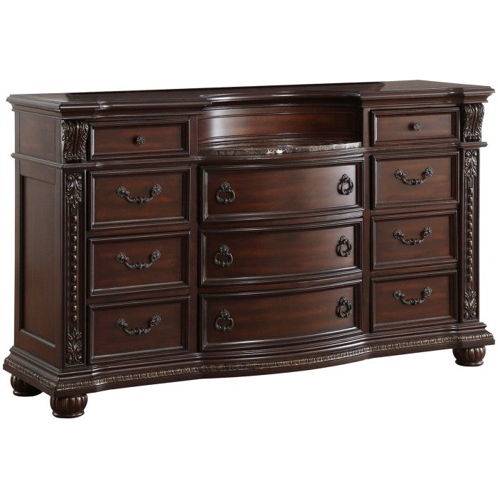 Homelegance - Cavalier Dark Cherry 6 Piece Queen Sleigh Bedroom Set - 1757-1-6 - ATL FURNITURE