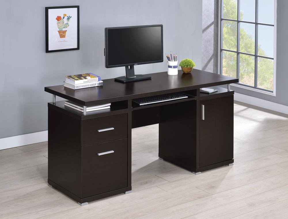 G800107 Contemporary Cappuccino Computer Desk - ATL FURNITURE