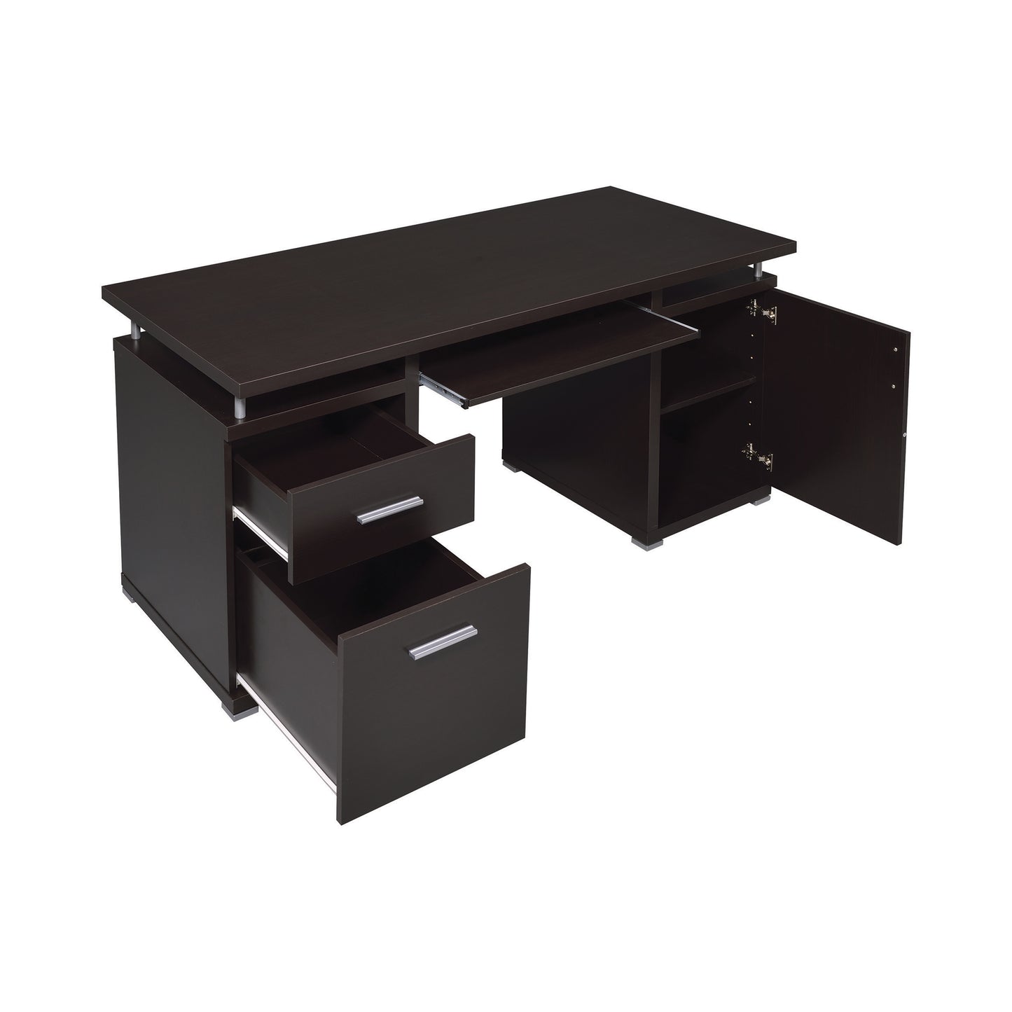 Tracy 55-inch 2-drawer Office Computer Desk Cappuccino