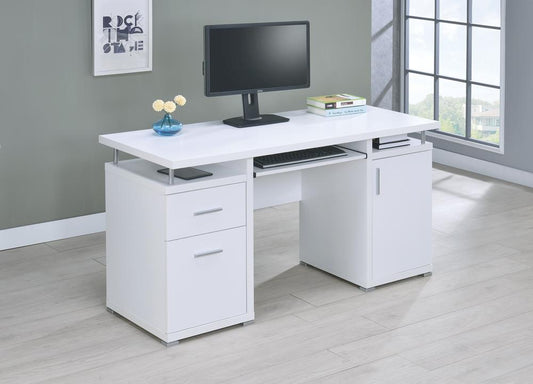 G800108 Contemporary White Computer Desk - ATL FURNITURE