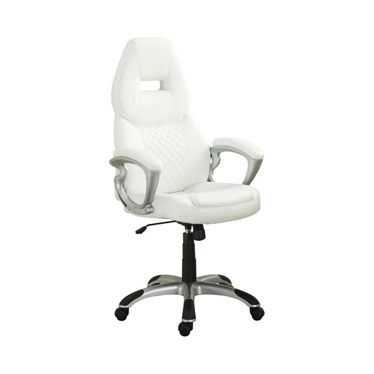 Bruce Upholstered Adjustable Home Office Desk Chair White